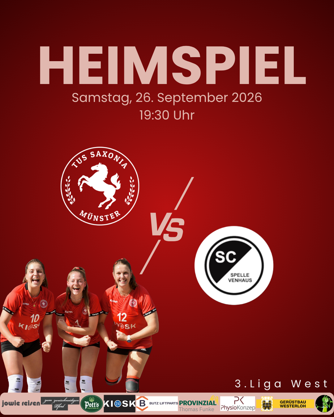 Erstes Heimspiel der Saison am 26.09.2026 gegen den Sc Spelle Venhaus