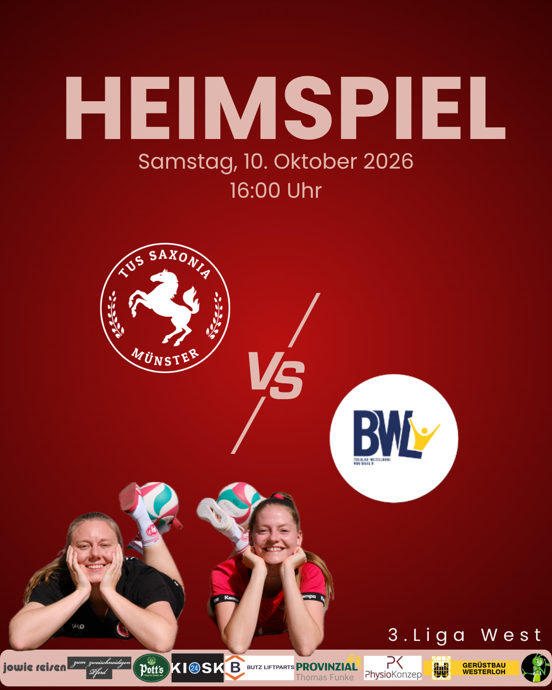 D1 Heimspiel am Samstag: Wir empfangen BW Lohne