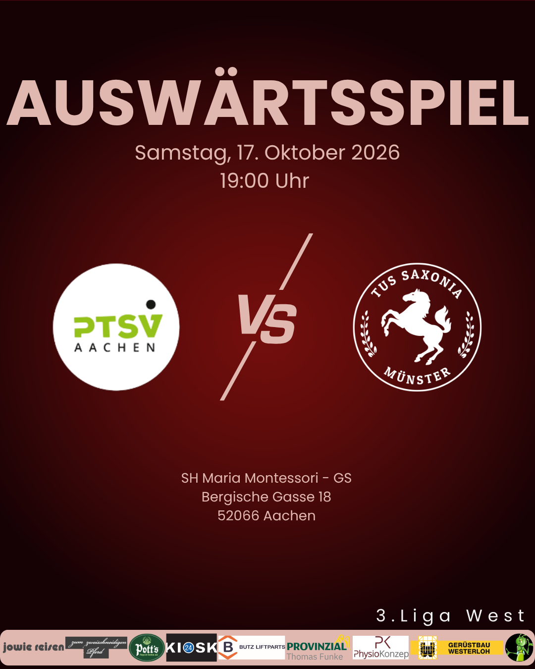 Auswärtsspiel beim ungeschlagenen PTSV Aachen